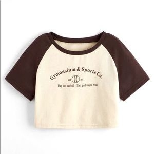 SHEIN letter color lock baseball tee